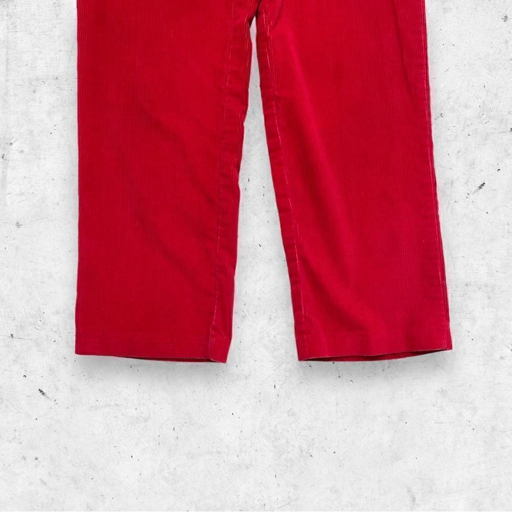 Vtg 80s Hartwell Red Corduroy Pants, Flat Front, Talon Zipper Straight Leg 14 28 - Picture 6 of 7